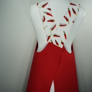 Tablier japonais rouge et piments – Image 2