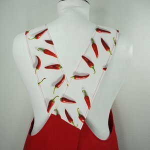 Tablier japonais rouge et piments – Image 3