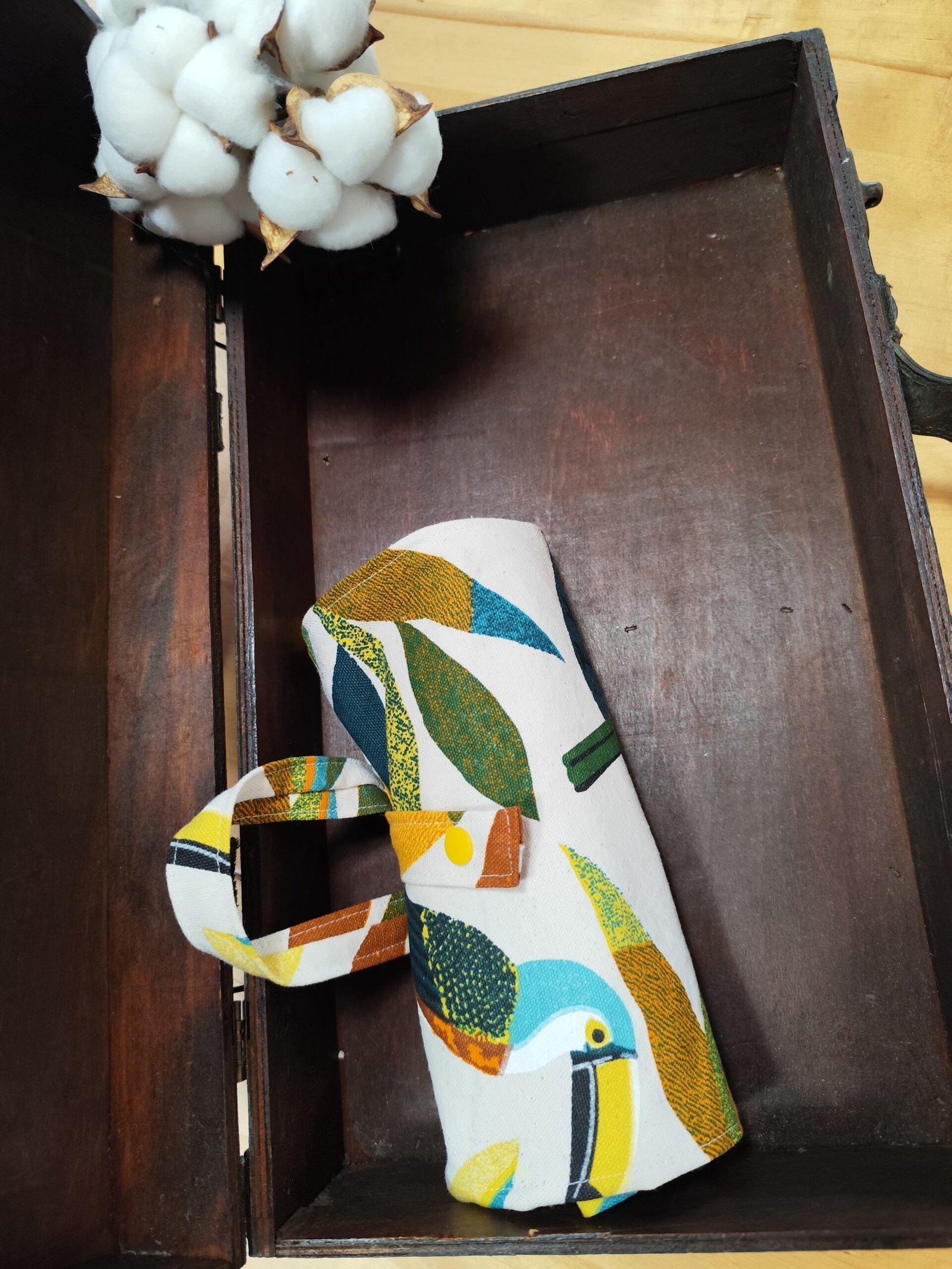 TROUSSE DE TOILETTE TOUCAN INTERIEUR OCRE