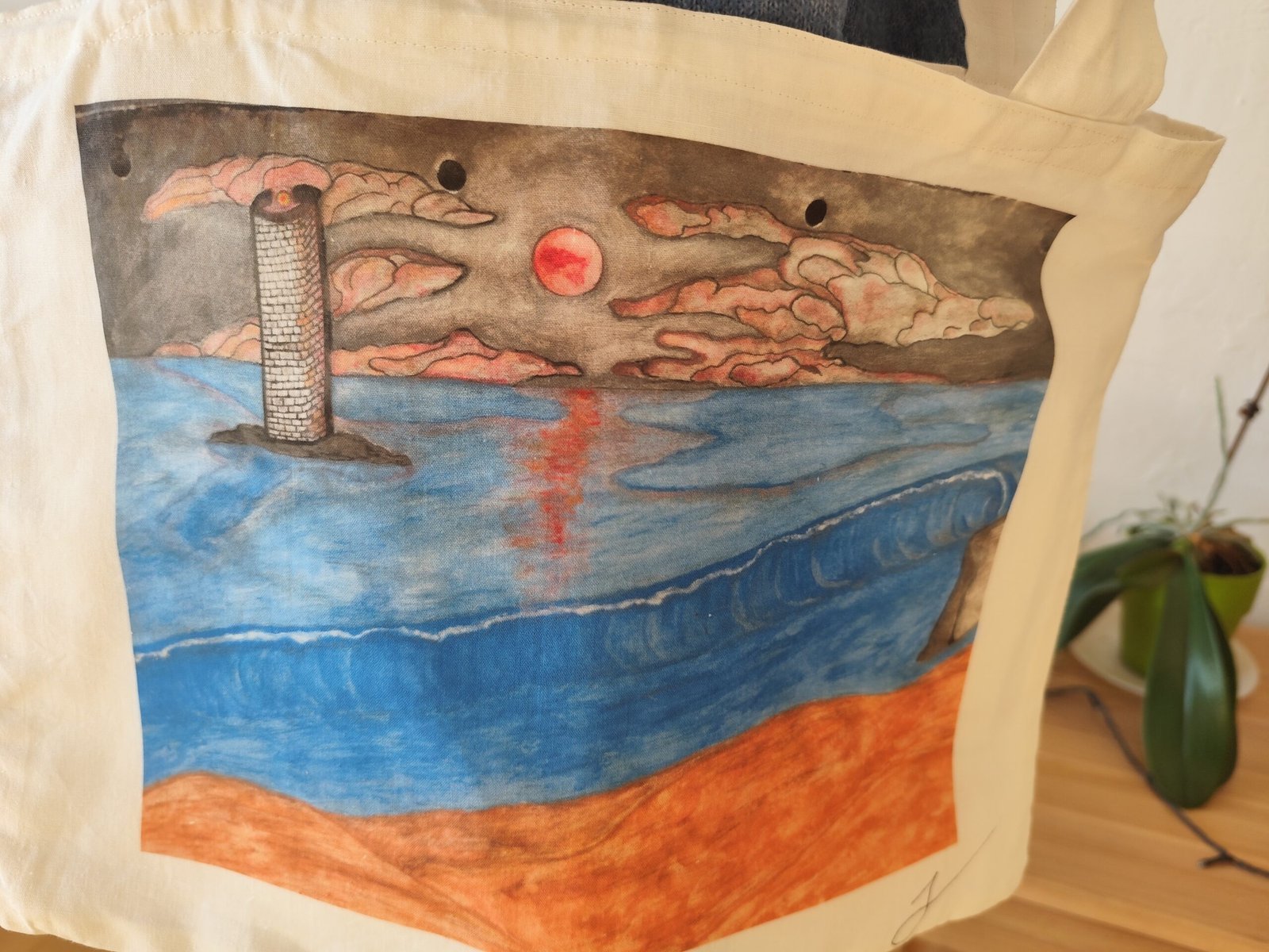 Tote bag artistique – Œuvre originale d’un artiste costaricien-tour de garde – Image 4