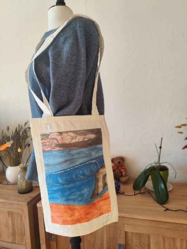 Tote bag artistique – Œuvre originale d’un artiste costaricien-vague